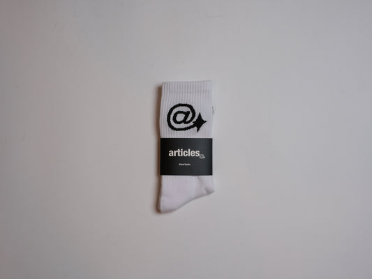 Articles Crew Socks (White/Black)